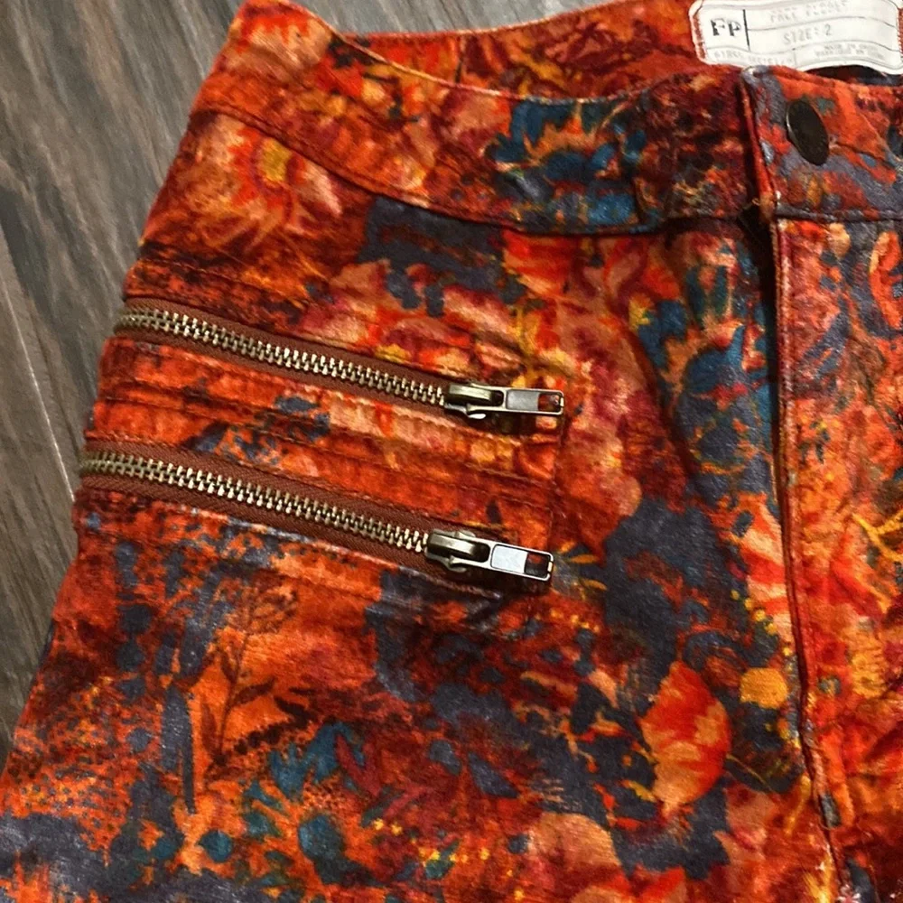Free People velvet floral skinny pants
